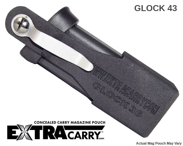 Glock 43 9mm - Standard Magazine with grip extension - Magazine Pouch