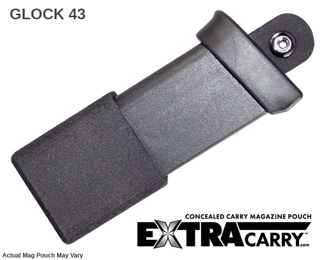 Glock 43 9mm - Standard Magazine with grip extension - Magazine Pouch